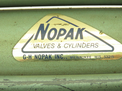 Nopak Pneumatic Air Cylinder 2.5" Bore 18" Stroke Side Port Foot Mount