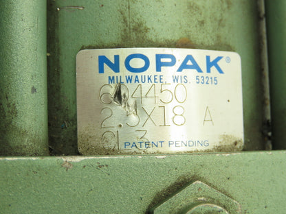 Nopak Pneumatic Air Cylinder 2.5" Bore 18" Stroke Side Port Foot Mount