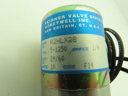 Honeywell Skinner R2HLX28 Solenoid Valve 2-Way NC 24VAC 60HZ 1250 PSI 1/4" NPT