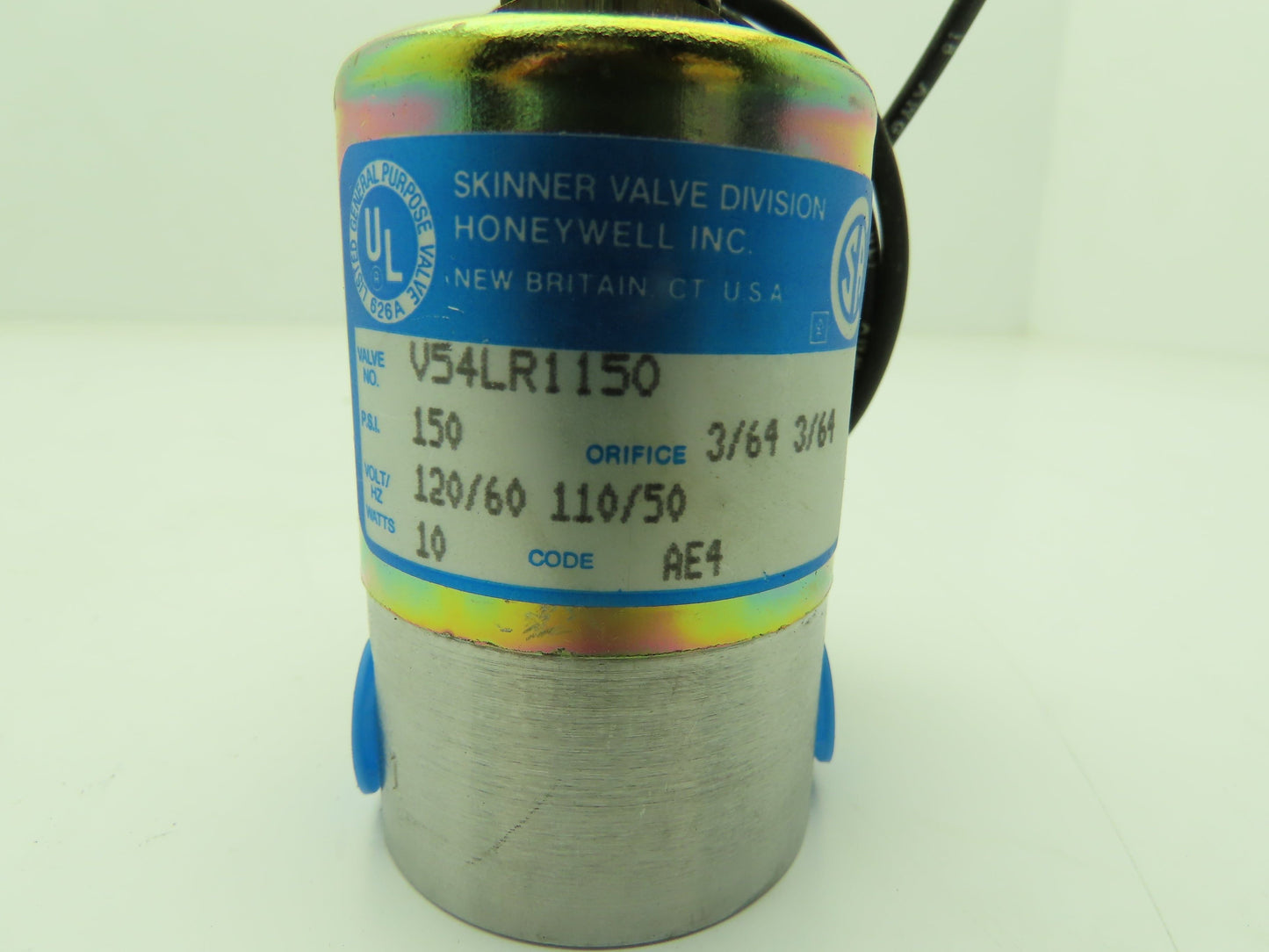 Honeywell Skinner V54LR1150 Solenoid Valve 3-Way NC 120V 150 PSI 1/8" NPT Manual
