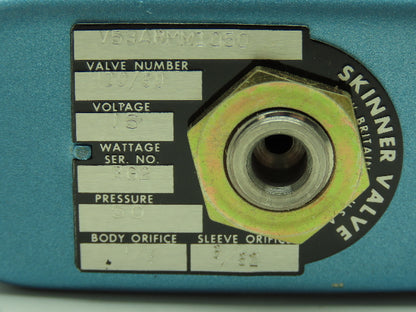 Honeywell Skinner V53ARMM1050 Solenoid Valve 3-Way NC 120V 50PSI 1/8NPT Latching