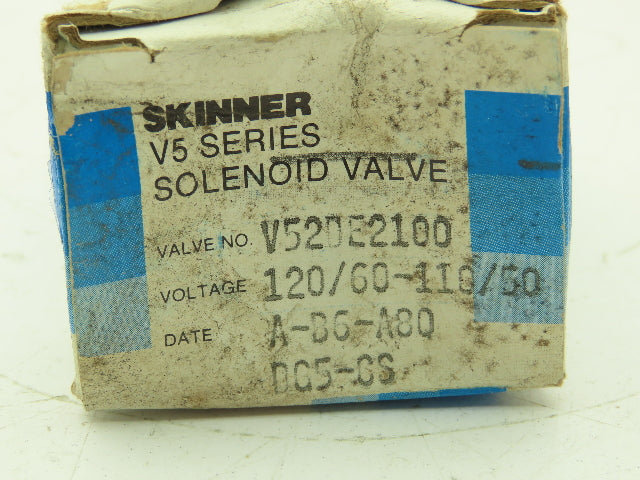 Honeywell Skinner V52DE2100 Solenoid Valve 2-Way NC 120V 100 PSI 1/8" NPT