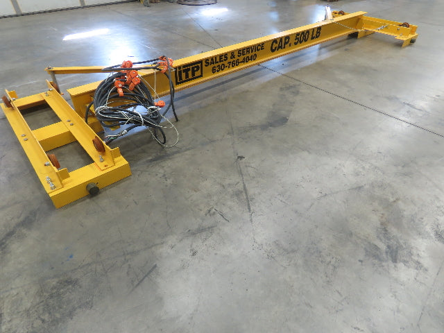 1/4 Ton 500 Lb Single Girder Underhung Bridge Crane 13' 5" Span