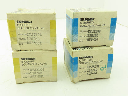 Honeywell Skinner C2JX194 Solenoid Valve 2-Way NC 90PSI 1/8"NPT No Coil Lot of 4