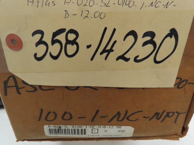Atlas ASL Pneumatic Air Cylinder 2" Bore 12" Stroke 250 PSI Foot Mount