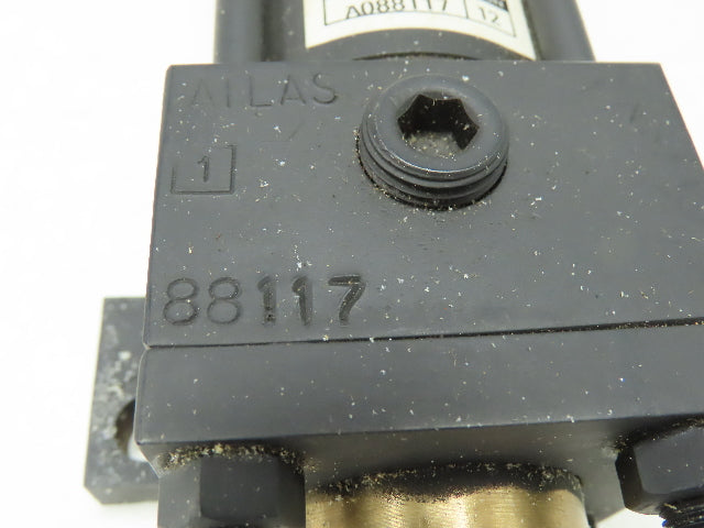 Atlas ASL Pneumatic Air Cylinder 2" Bore 12" Stroke 250 PSI Foot Mount