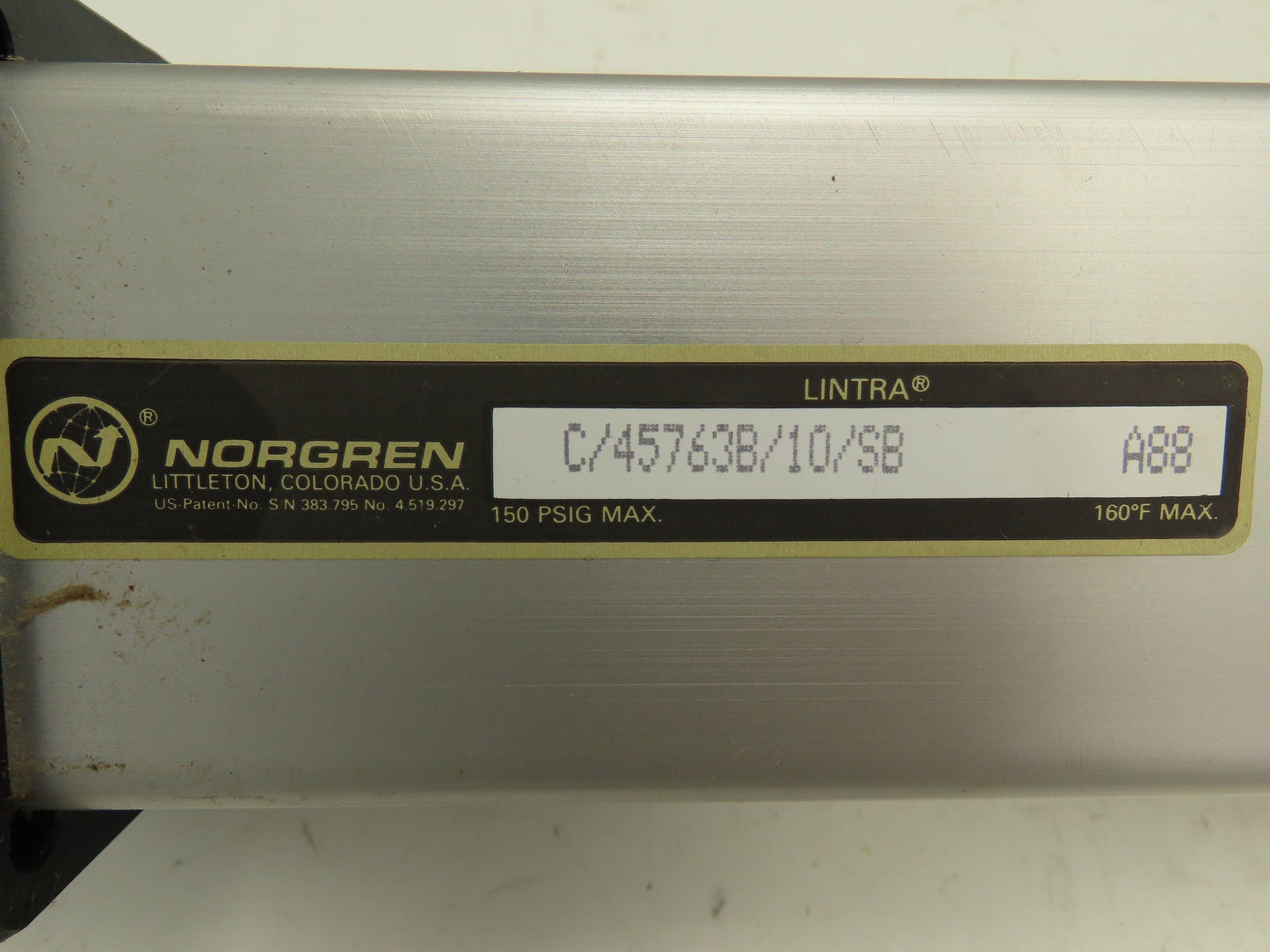 Norgren C/45763B/10/SB Rodless Pneumatic Air Cylinder Linear Actuator 10" Stroke