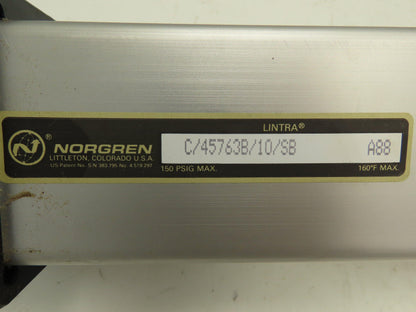 Norgren C/45763B/10/SB Rodless Pneumatic Air Cylinder Linear Actuator 10" Stroke