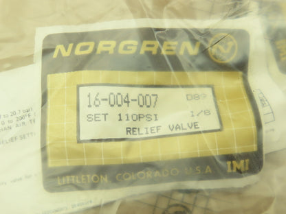 Norgren 16-004-007 Brass Pressure Relief Valve Fitting 1/8" NPT  -Lot of 5