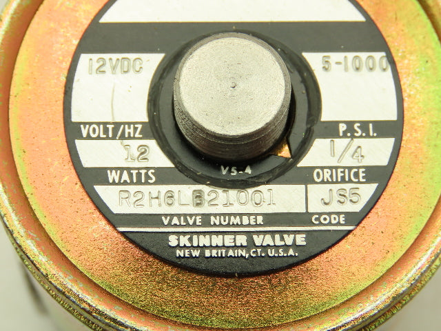 Honeywell Skinner R2H6LB21001 Solenoid Valve 2-Way NC 12VDC 5-1000 PSI 1/4" NPT