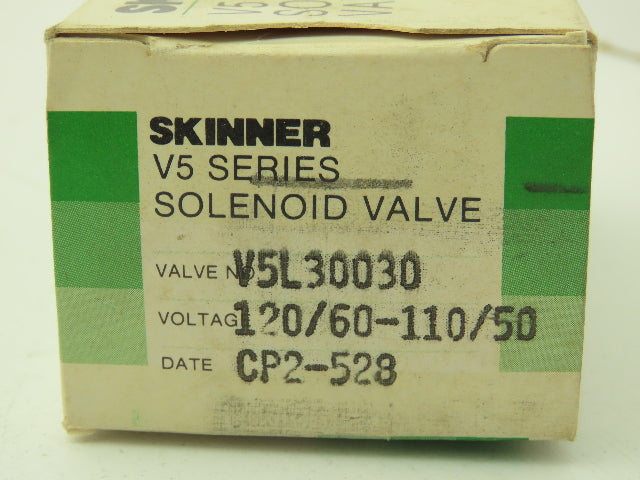 Honeywell Skinner V5L30030 Solenoid Valve 3-Way NC 120V 400 PSI 1/8" NPT
