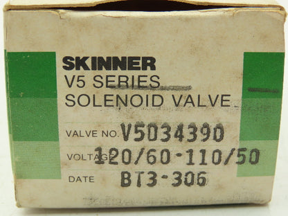 Honeywell Skinner V5D34390 Solenoid Valve 3-Way NC 120V 400 PSI 1/4" NPT