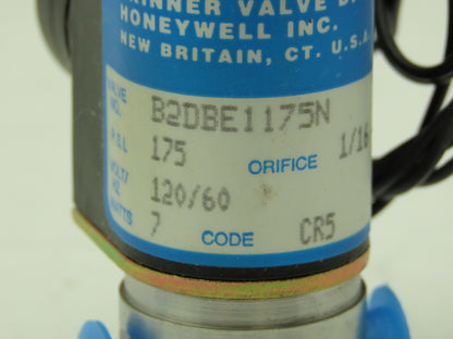 Honeywell Skinner B2DBE1175N Solenoid Valve 2-Way NC 120V 175 PSI 1/8" NPT