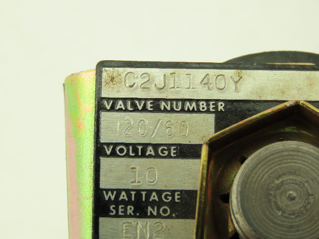 Honeywell Skinner C2J1140Y Solenoid Valve 2-Way NC 120V 90 PSI 1/8" NPT