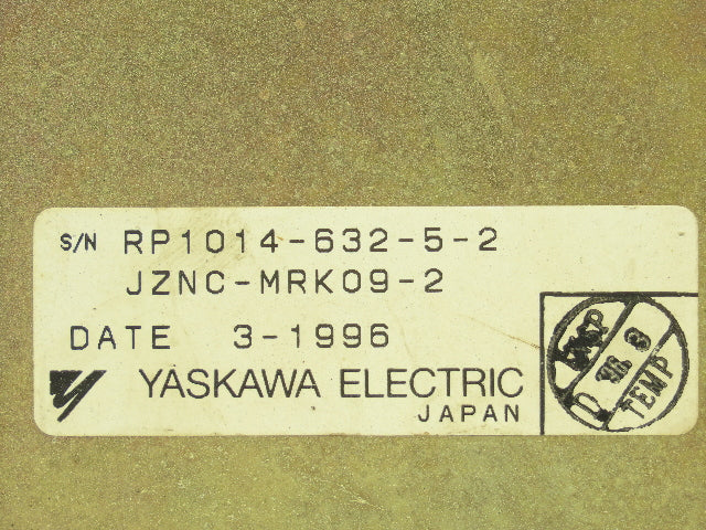 Yaskawa Electric JZNC-MRK09-2 Robot Controller Back Panel