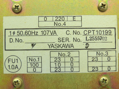 Yaskawa Electric JZNC-MTU02-3 Robot Controller Power Supply Module