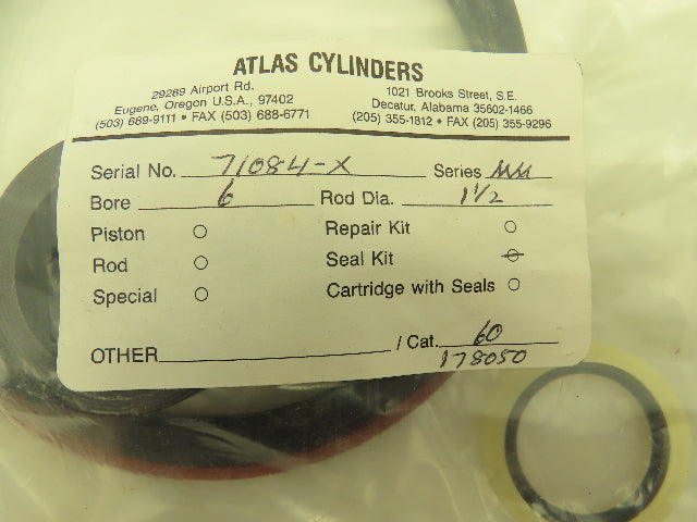 Atlas Parker Series MM Hydraulic Cylinder Seal Kit 6" Bore 1.5" Rod