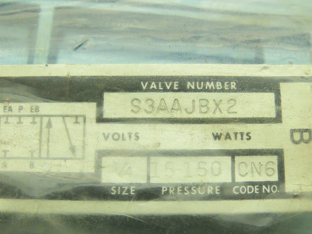 Honeywell Skinner S3AAJBX2 Directional Control Valve Pneumatic Air 5 Port 3 Pos