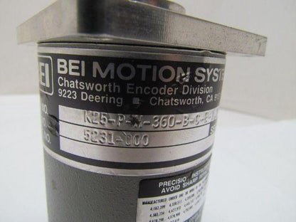 BEI Motion Systems K25-P-H-360-B-C-E-1.2 Rotary Encoder w/o No. 5231-000