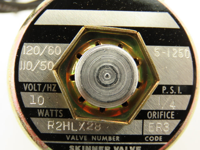 Honeywell Skinner R2HLX28 Solenoid Valve 2-Way NC 120VAC 60HZ 1250 PSI 1/4" NPT