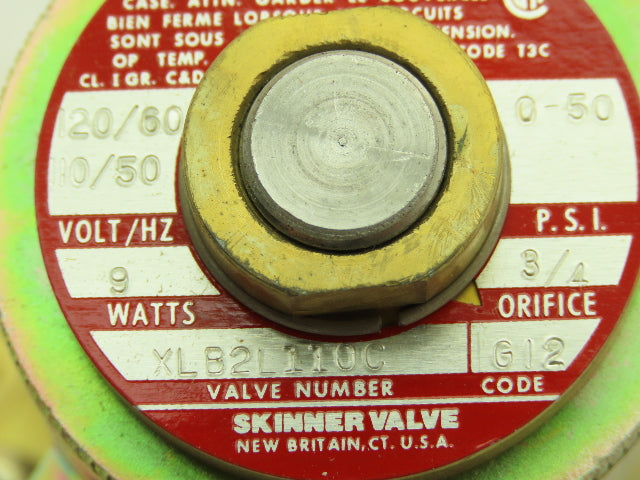 Honeywell Skinner XLB2L110 Brass Solenoid Valve 2-Way NC 120V 50 PSI 3/4" NPT