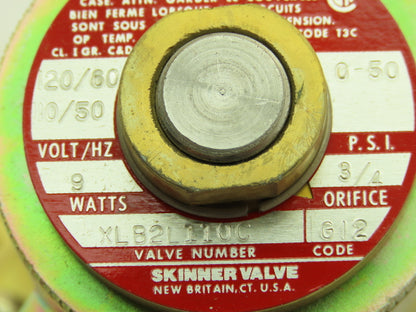 Honeywell Skinner XLB2L110 Brass Solenoid Valve 2-Way NC 120V 50 PSI 3/4" NPT