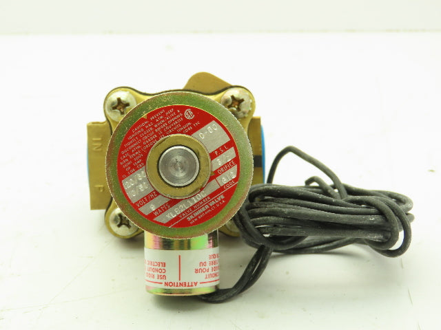 Honeywell Skinner XLB2L110 Brass Solenoid Valve 2-Way NC 120V 50 PSI 3/4" NPT