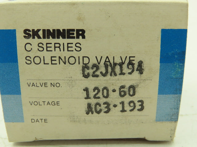 Honeywell Skinner C2JX194 Brass Solenoid Valve 2-Way NC 120V 90 PSI 1/8" NPT
