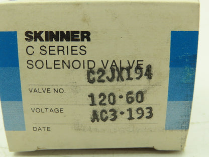 Honeywell Skinner C2JX194 Brass Solenoid Valve 2-Way NC 120V 90 PSI 1/8" NPT