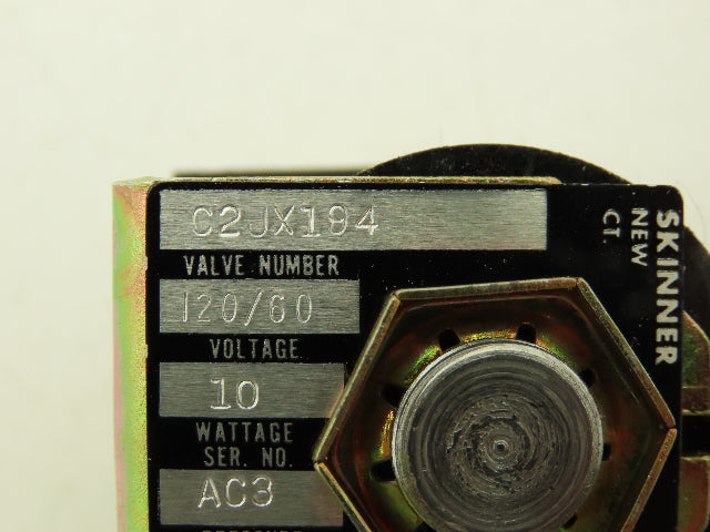 Honeywell Skinner C2JX194 Brass Solenoid Valve 2-Way NC 120V 90 PSI 1/8" NPT