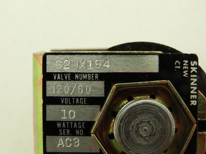Honeywell Skinner C2JX194 Brass Solenoid Valve 2-Way NC 120V 90 PSI 1/8" NPT