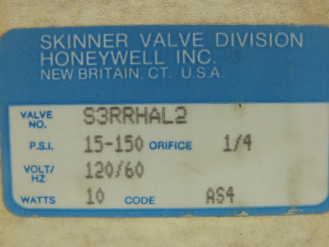 Honeywell Skinner S3RRHAL2 Directional Control Valve 5/3 5 Port 1/4"NPT 120V