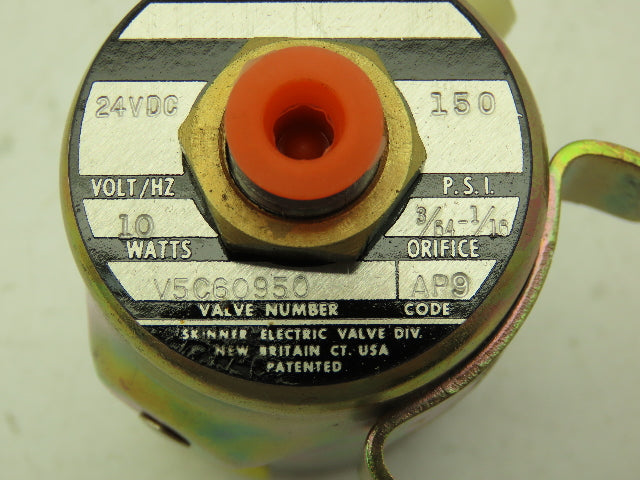 Honeywell Skinner V5C60950 Solenoid Valve 3-Way 150 PSI NC 24VDC 1/4" NPT