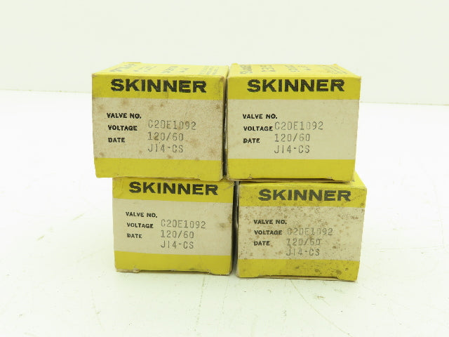 Honeywell Skinner C2DE1092 Brass Solenoid Valve 2-Way NC 90 PSI 1/8"NPT Lot of 4