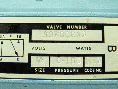 S3B0CCX2 Skinner Directional Control Valve 5/2 5 Way 2 Pos 1/4" NPT 150 PSI