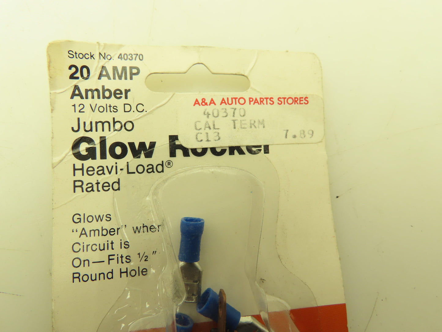 Calterm Illuminated Amber Light Jumbo Glow Rocker Switch 12VDC 20A  -Lot of 15