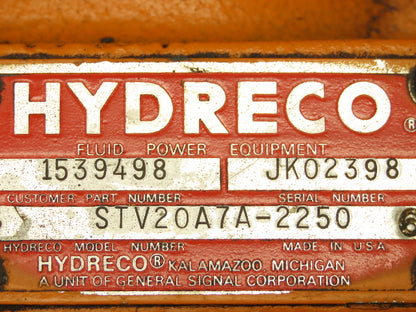 Hydreco STV20A7A-2250 Single Spool Hydraulic Control Valve SAE