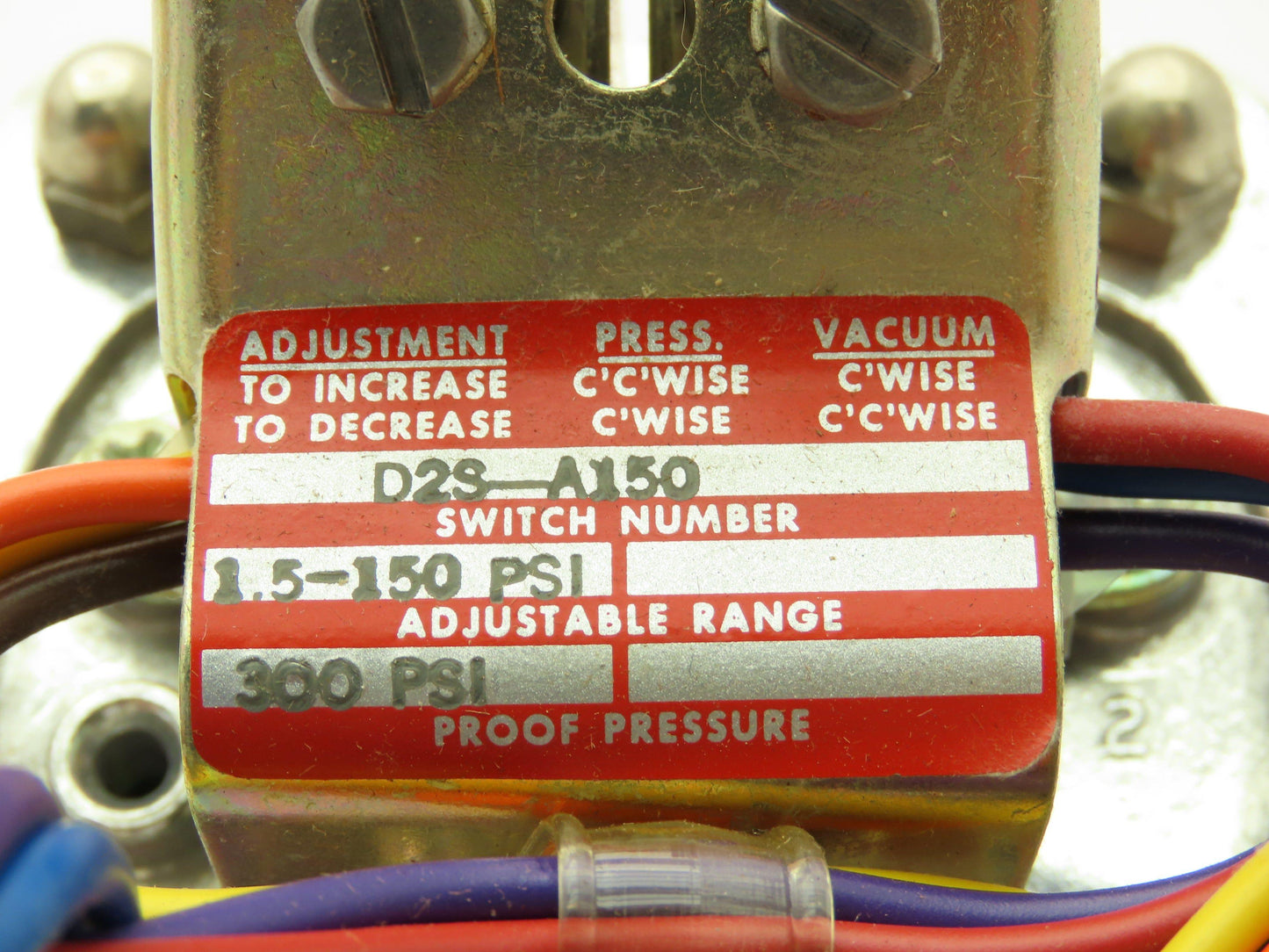 Delaval Barksdale D2S-A150 Diaphragm Pressure Switch 1.5-150 PSI Range