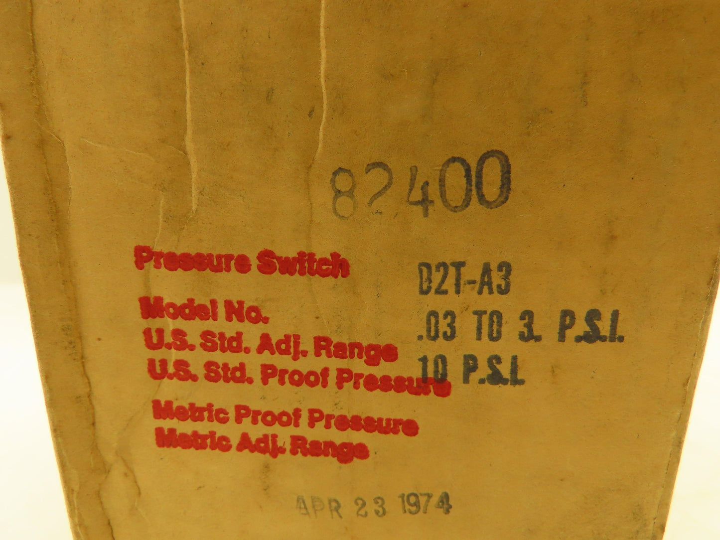 Barksdale Delaval C2T-A3 Diaphragm Pressure Switch .03-3 PSI Range