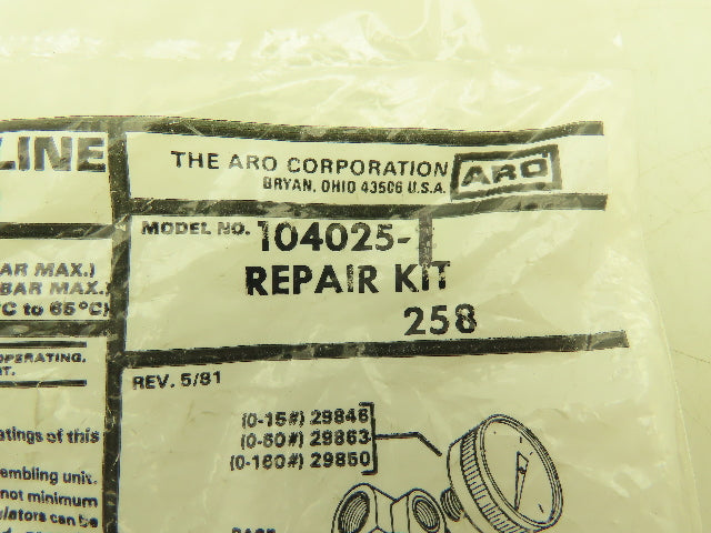 Aro 104025-1 Mini Airline Regulator Repair Kit  -Lot of 2