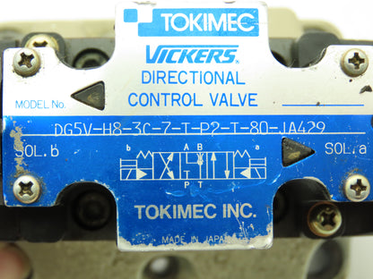 Vickers DG5V-H8-3C-7-T-P2-T-80-JA429 Tokyo Hydraulic Directional Control Valve