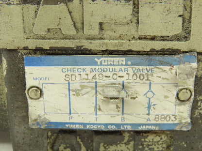 Yuken SD1149-0-1001 Hydraulic Modular CheckValve Block Vickers Directional Valve