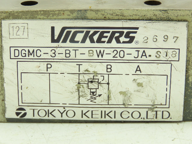 Vickers DGMC-3-BT-BW-20-JA-S18 Tokyo Hydraulic Valve
