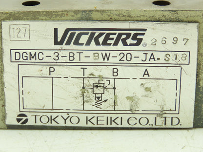 Vickers DGMC-3-BT-BW-20-JA-S18 Tokyo Hydraulic Valve