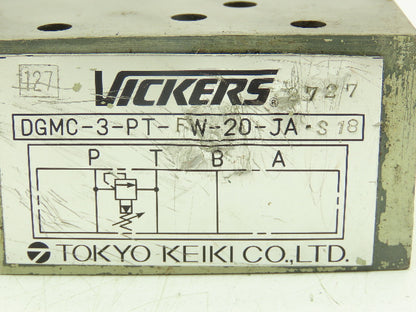 Vickers DGMC-3-PT-FW-20-JA-S18 Tokyo Hydraulic Valve