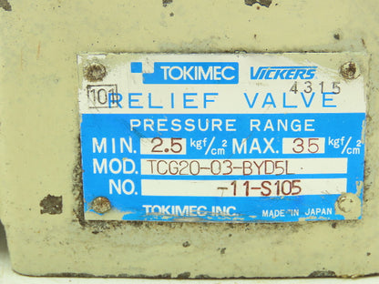 Vickers TCG20-03-BYD5L-11-S105 Hydraulic Relief Valve