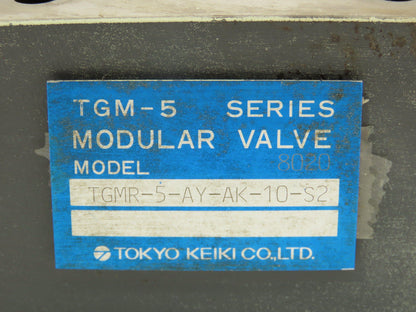 Kokyo TGMR-5-AY-AK-10-S2 Hydraulic TGM-5 Series Modular Valve