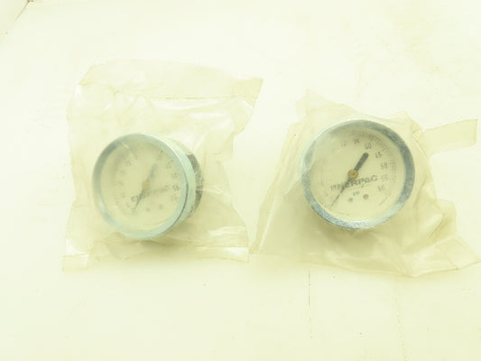 Enerpac Pneumatic Air Pressure Gauge 2" Dial 0-60 PSI   Lot of 2