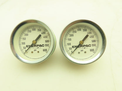 Enerpac Pneumatic Air Pressure Gauge 2" Dial 0-600 PSI   Lot of 2