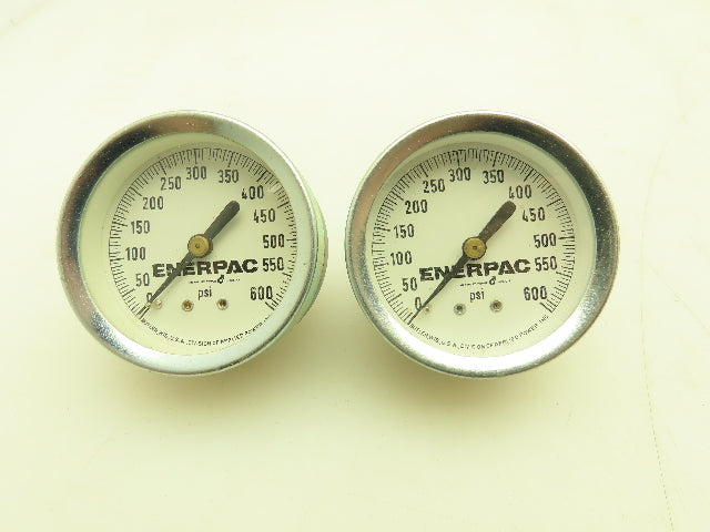 Enerpac Pneumatic Air Pressure Gauge 2" Dial 0-600 PSI   Lot of 2